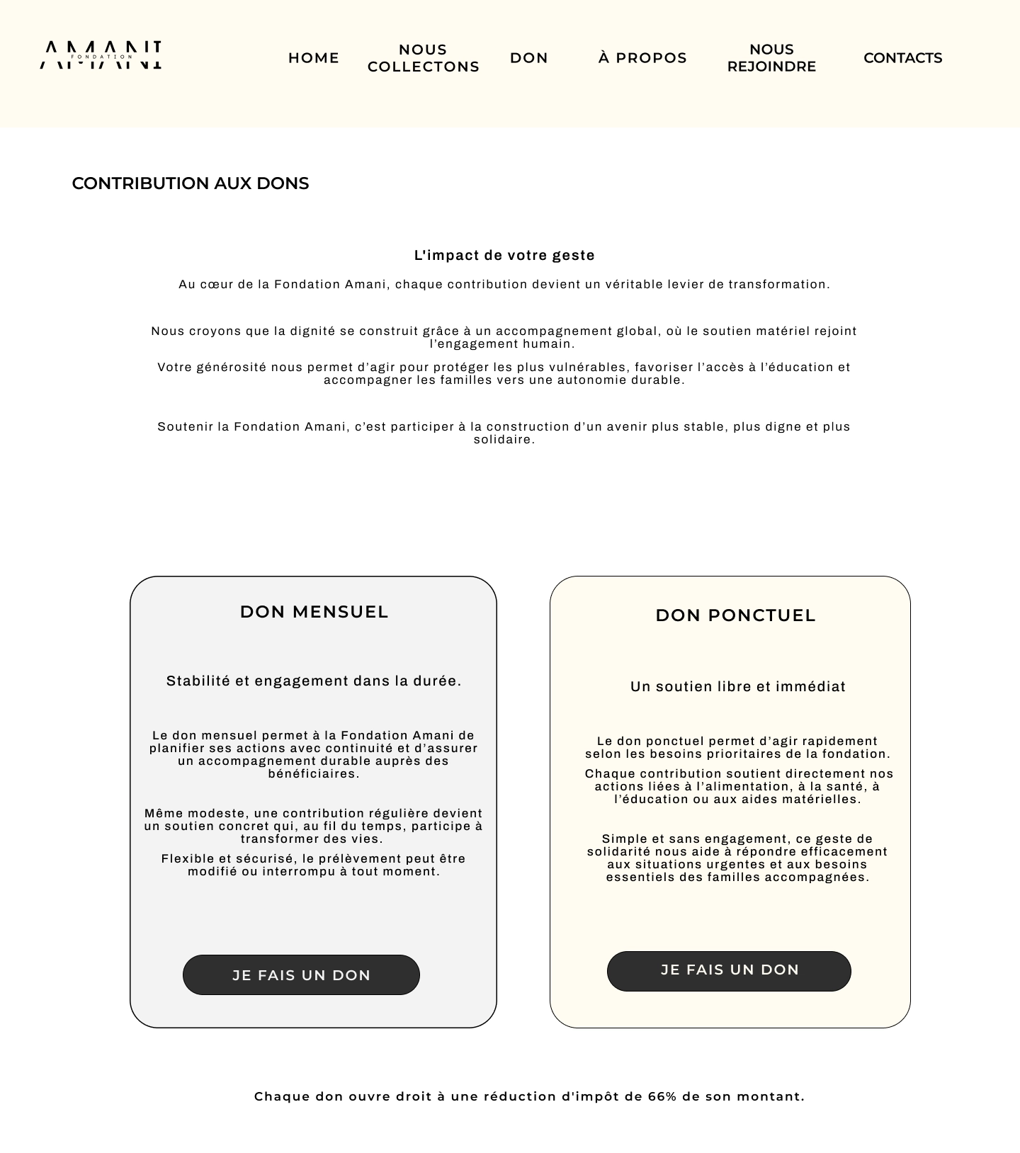 Design page Don Fondation Amani