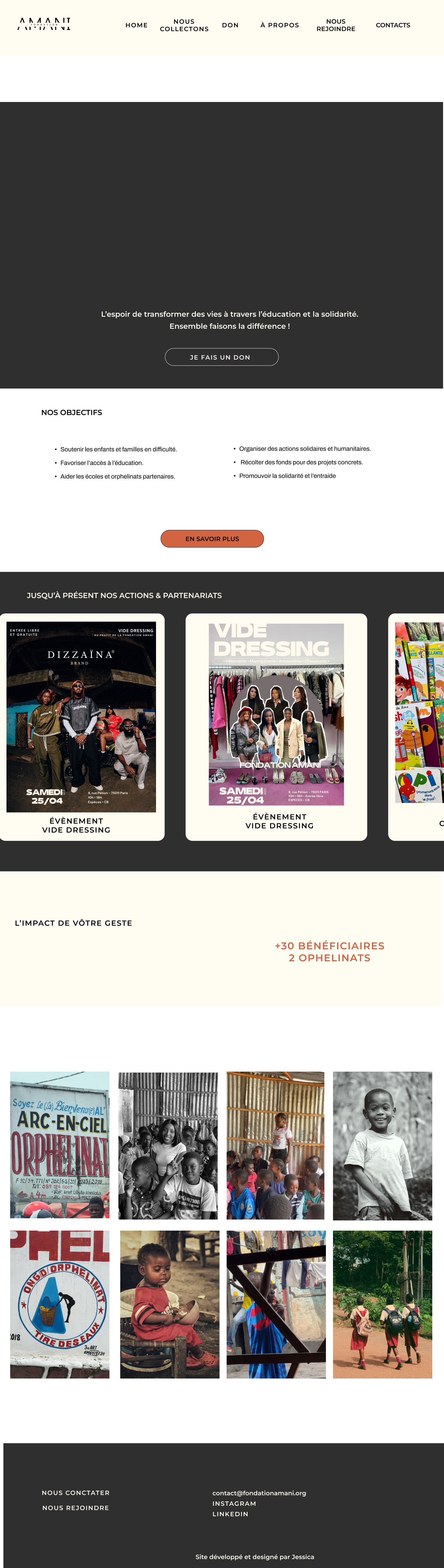 Design page Home Fondation Amani