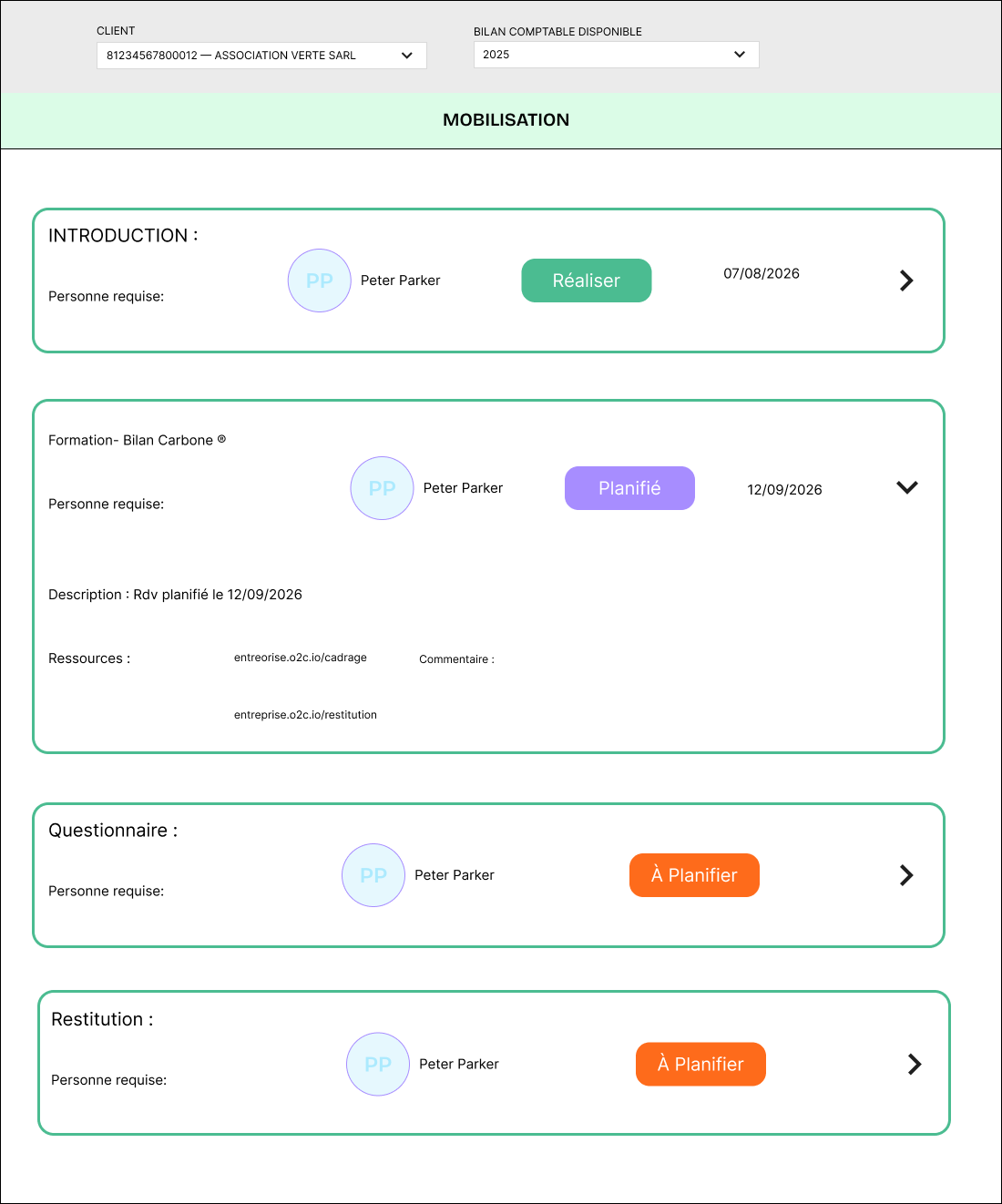Espace admin — mobilisation