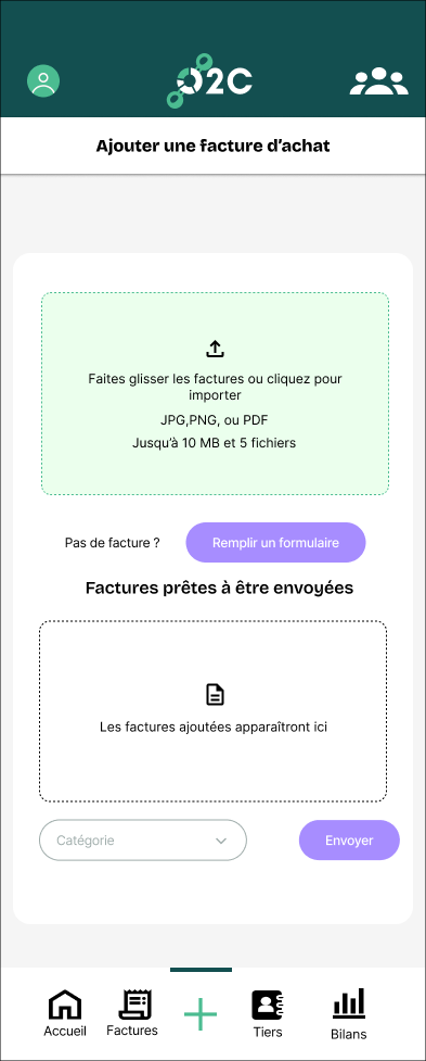 Ajouter une facture — import glisser-déposer
