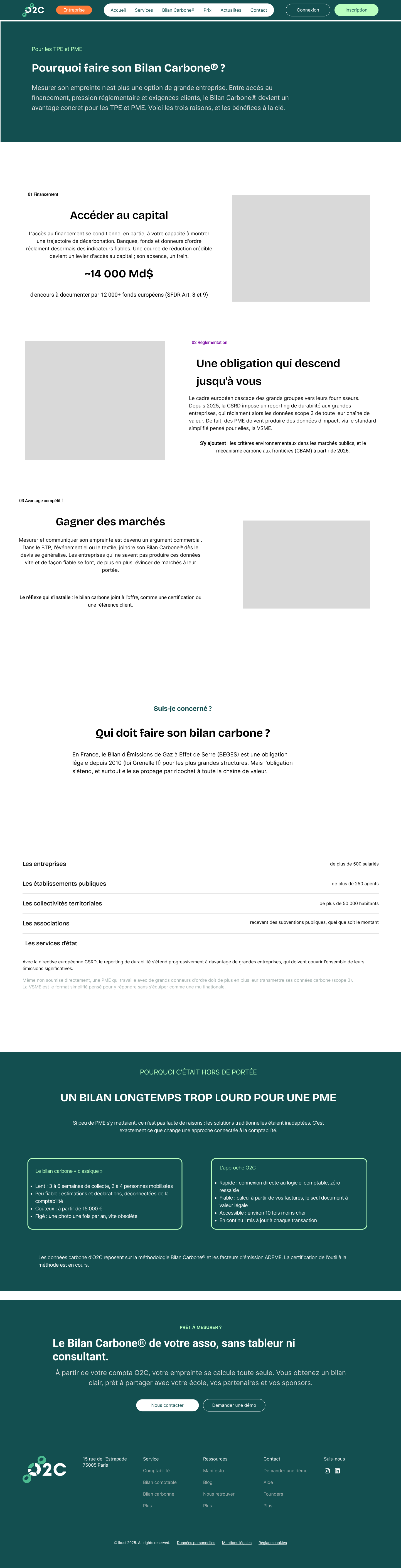 Page Bilan Carbone, partie 2, version Entreprise