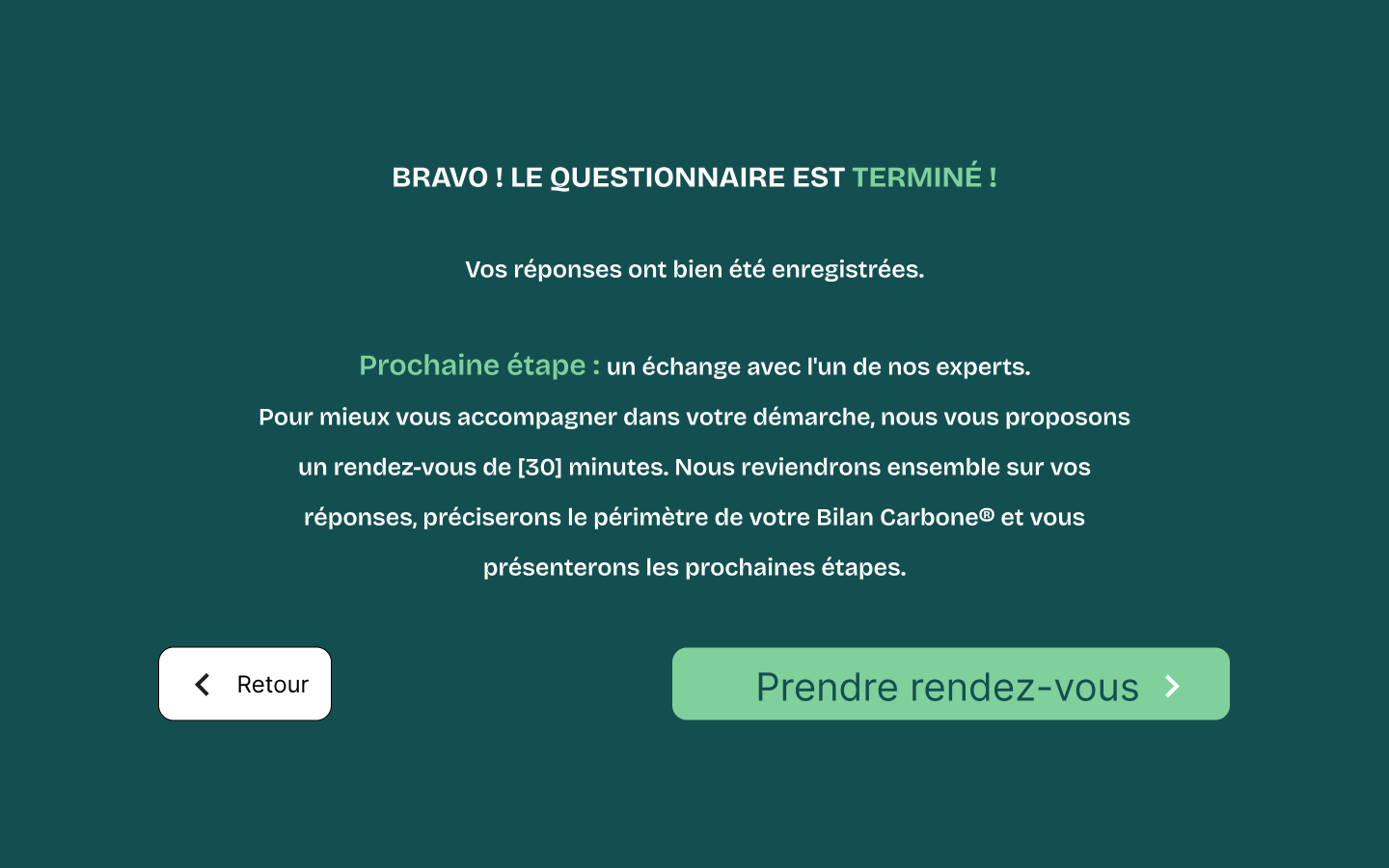 Fin du questionnaire